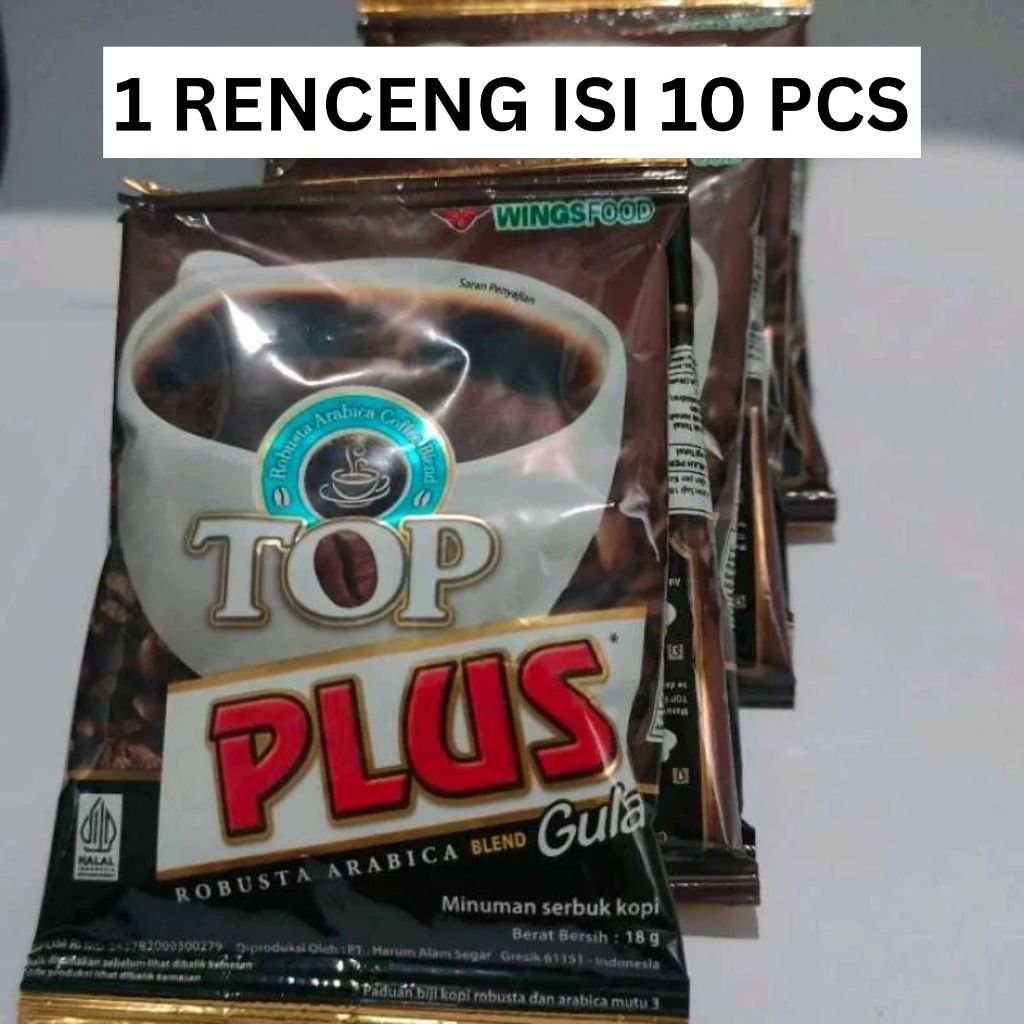

(1 RENCENG ISI 10 PCS) Kopi Top Plus Gula Kualitas Arabica Renceng 18 Gram Eceran Isi 10 Renceng Premium Wingsfood Kopi Top Arabica Kopi Plus