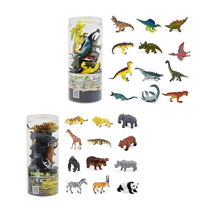 RECUR 12PCS Playset Assorted Prehistoric Animals
