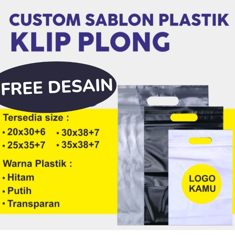 Sablon Plastik Klip Pond Murah Plastik Klip Ziplock Sablon isi 100 Plastik Ctik Custom Sablon