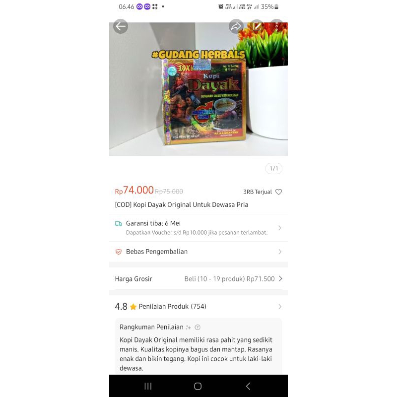 

Kopi Suku Asli Kalimantan Dayak Pedalaman