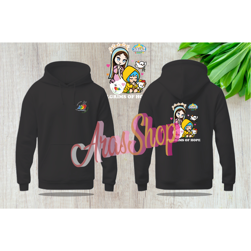 AS64Jaket Hoodie Bunda Maria and Luce  Maskot Gereja Katolik terbaru  pilgrims of hope bahan Cotton 