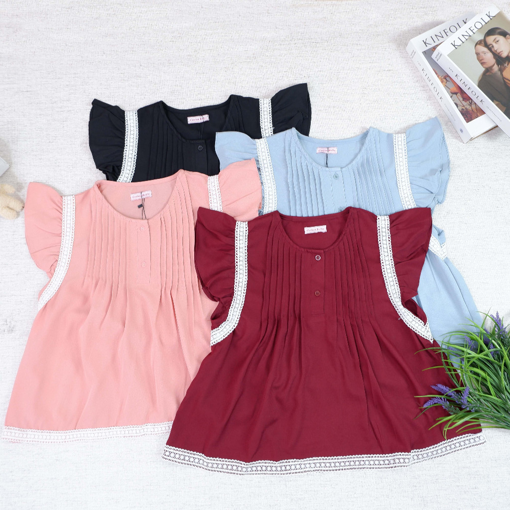 [COTTONBELLS] CERIELLA TOP | BAJU / BLOUSE WANITA KOREA | ATASAN PREMIUM FASHION (SP - B 13705)