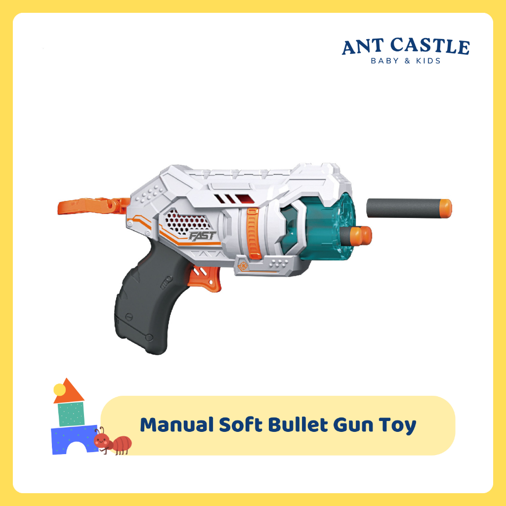 Manual Soft Bullet Gun Toy / Mini Glock 4darts / Mainan Anak / Tembak Tembakan Anak Peluru Busa AC00