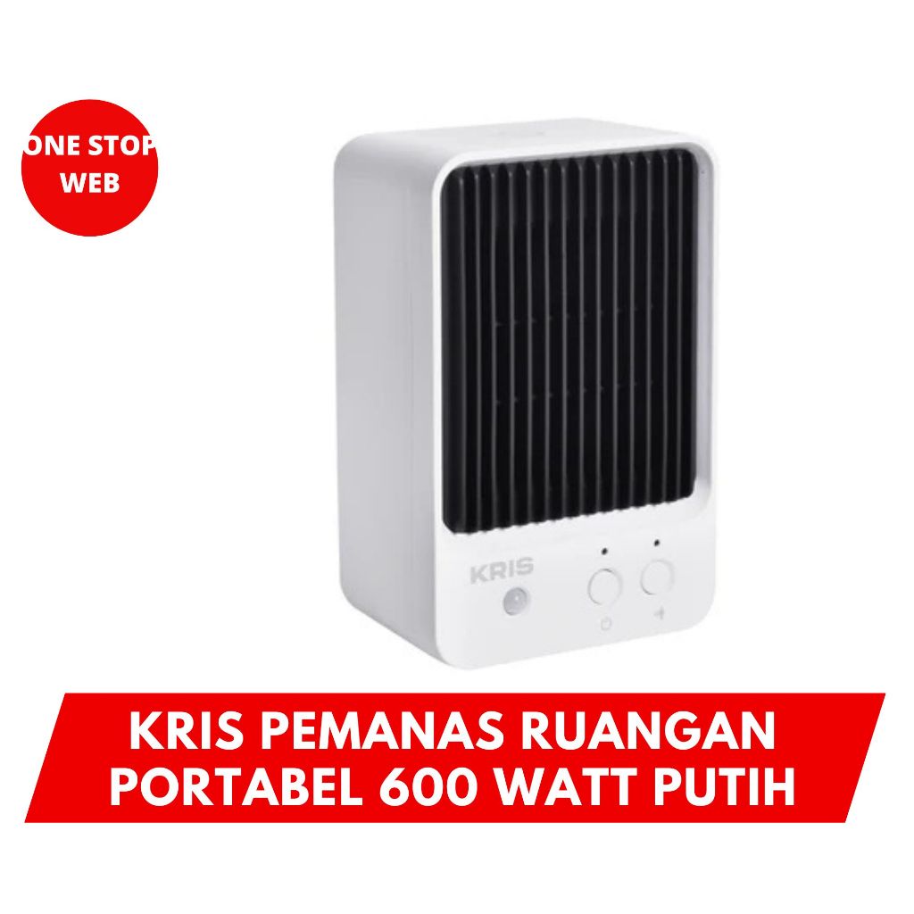 Kris Pemanas Ruangan Portabel 600 Watt Putih Mini Heater Alat Penghangat Kamar Ruang Kerja