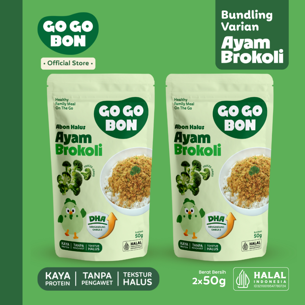 

Gogobon | Bundling Abon Halus Premium | Rasa Ayam Brokoli (2x50gr)