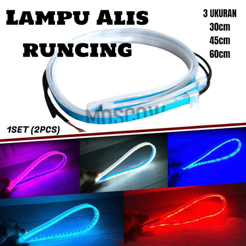 LAMPU RUN LAMPU ALIS DRL WELCONE LIGHT SIGN RUNNING SEN PNP 2 MODE TEMPEL PEREKAT ANTI AIR MOBIL MOT