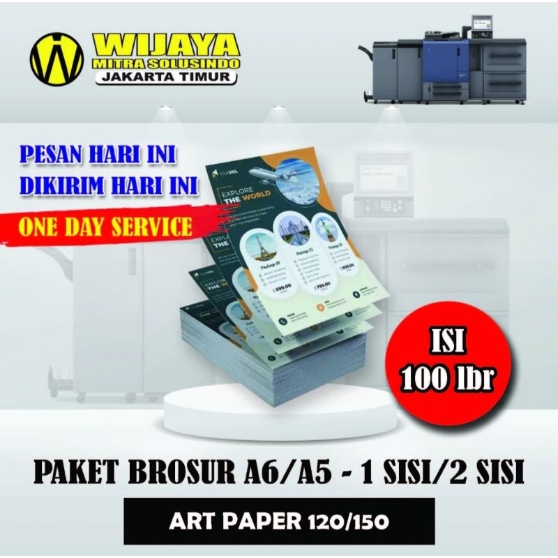 

Cetak Brosur Art Paper Murah 120 gsm - 150 gsm isi 100 Lembarr Ukuran A5 A6