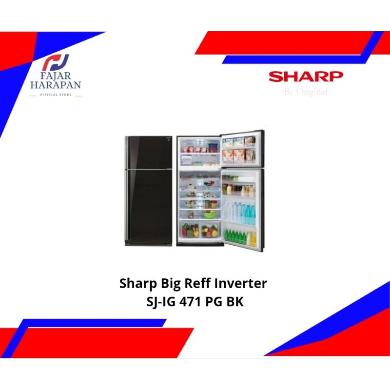 SHARP KULKAS 2 PINTU BIG REFF SJ-IG 471" 571 PG-BK