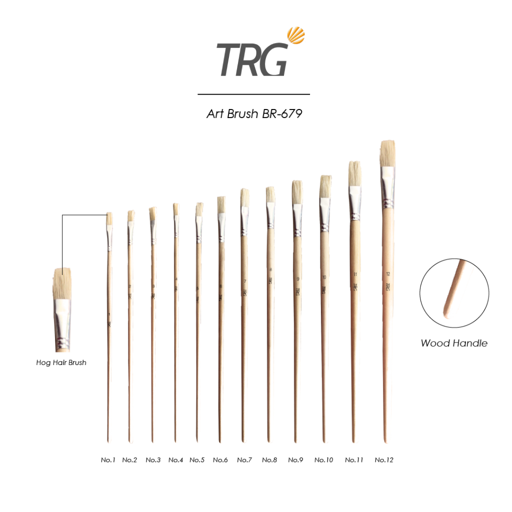 

TRG Kuas Lukis Cat Air Minyak Akrilik Poster BR-679 No. 1 2 3 4 5 6 7 8 9 10 11 12 - Watercolor Acrylic Paint Art Brush Flat Type TRG