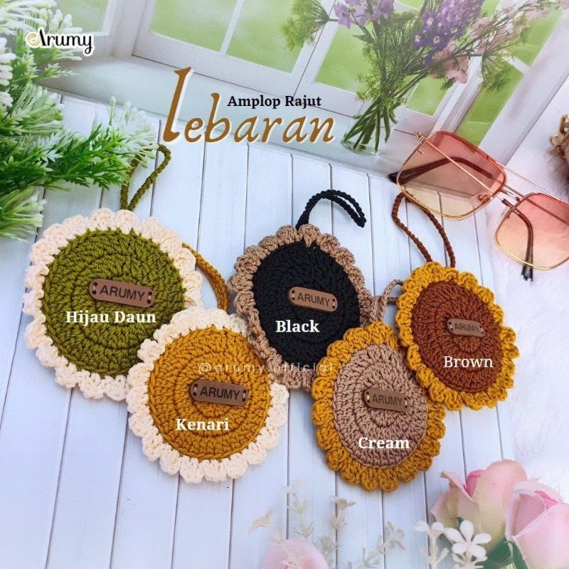 

Amplop Rajut Lebaran by Arumy Pouch mini dengan bentuk bunga cantik dan lucu