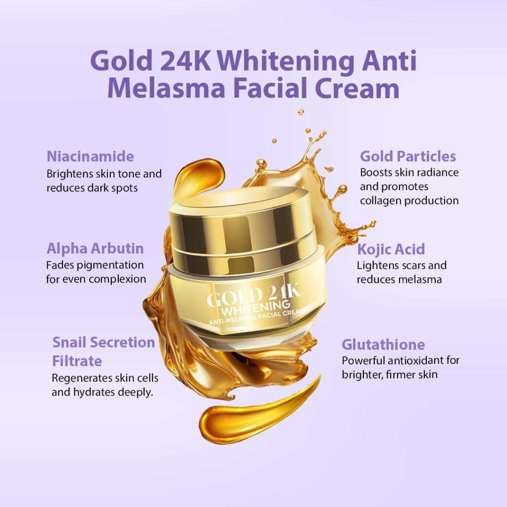 Precious Skin Thailand Gold 24K Whitening Anti Melasma Face Cream face cream
