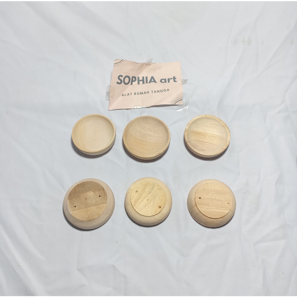 WADAH LEPEK KAYU SAMBAL SAOS FOODGRADE TEMPAT MINI MANGKOK BULAT