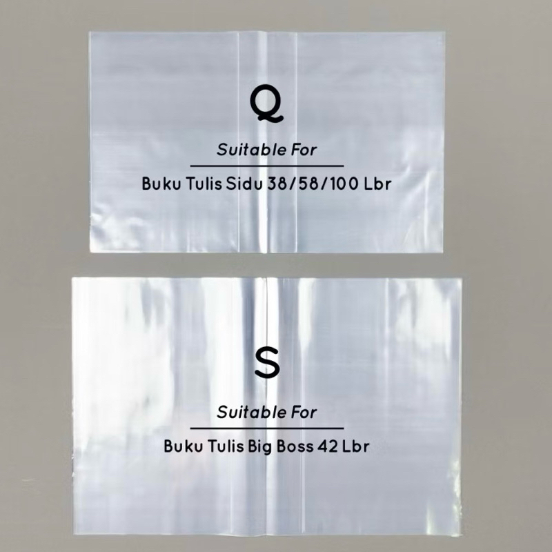 

10 lembar Sampul buku plastik A5 kwarto dan B5 boxy campus