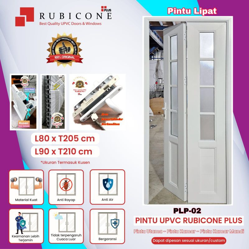 Pintu Lipat Kamar/Kantor/Kamar Mandi Upvc Rubicone Plus