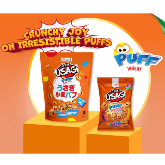 

Snack Usagi Puff Caramel Dua Kelinci Popcorn - 60gr / Sharepack 8 pack x 10gr