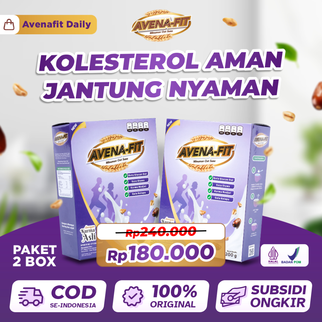 

[Paket 2 Box] Avenafit Oat Sereal Susu Ampuh Menurunkan Kolesterol Tinggi Membantu Kesehatan Jantung | Menstabilkan Tekanan Darah