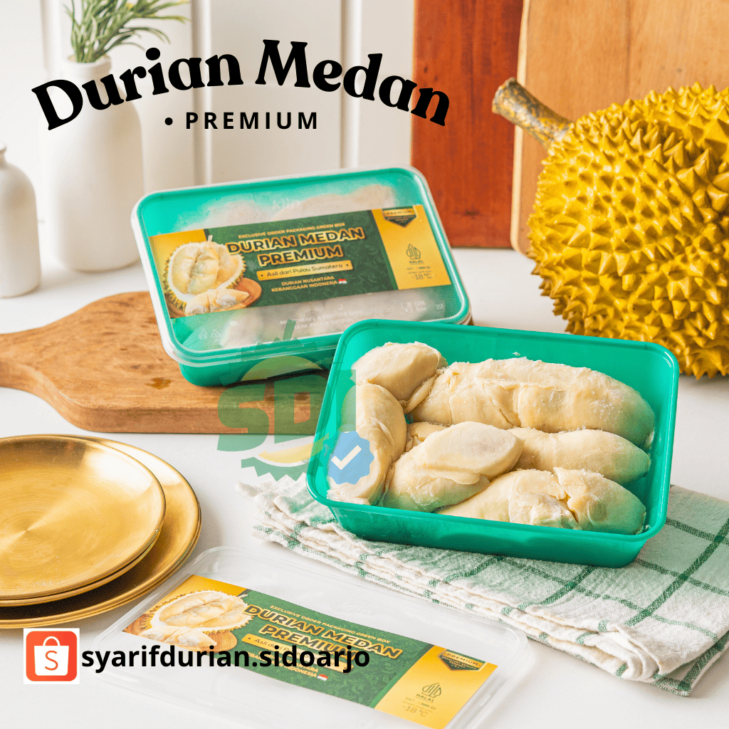 

Durian Medan Premium Durian Kupas ±500g Frozen Snack -Matang pohon, Termurah