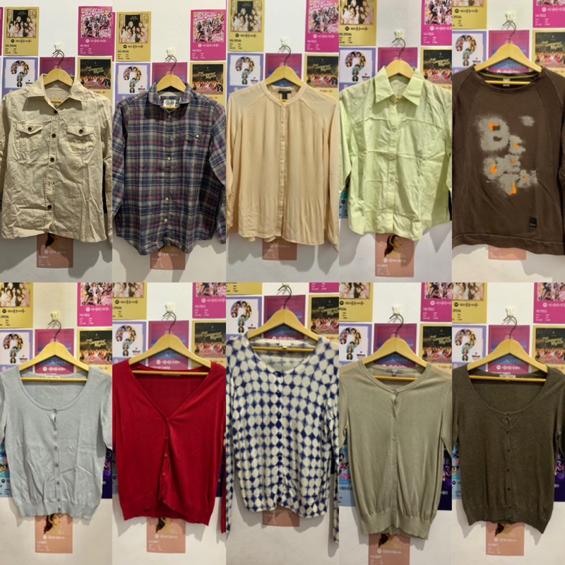 [Preloved] Kemeja, Cardigan, Crewneck, Vest (Uniqlo, Sweater Collection, Gap)