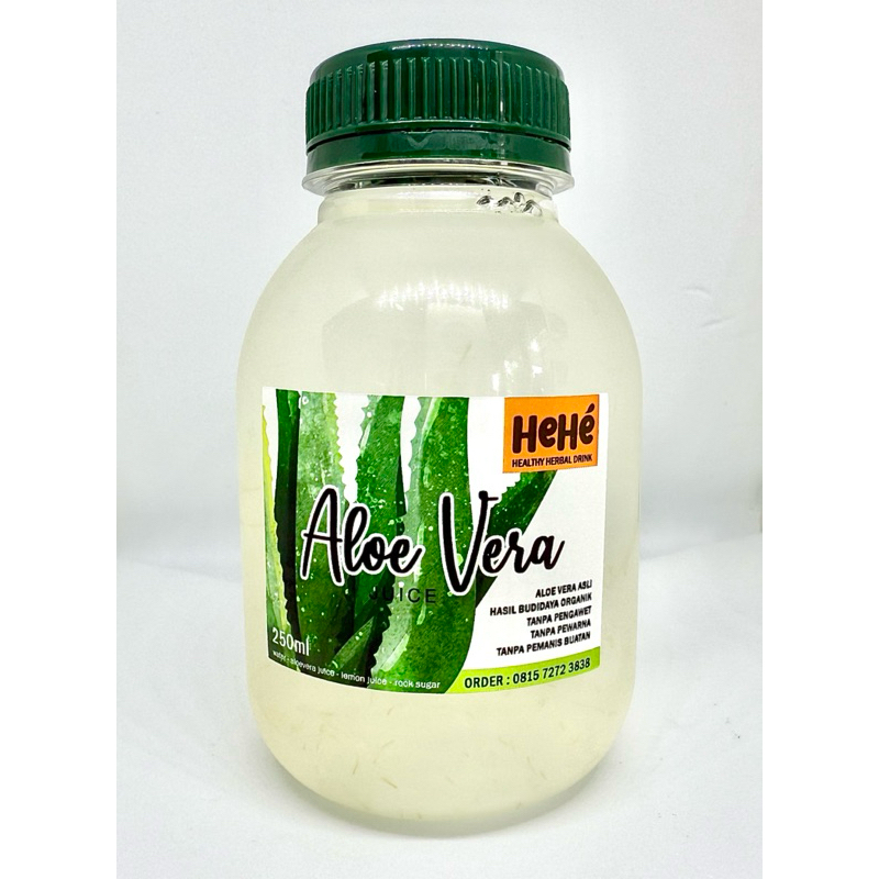 

HeHe Premium Aloe Vera Drink / Minuman Jus Lidah Buaya Asli / Aloe Vera Juice with Pulp / Menggunakan Aloe Vera hasil budidaya organik / Minuman Sehat / Healthy Herbal / Ukuran Kecil 250ml / Ready to Drink