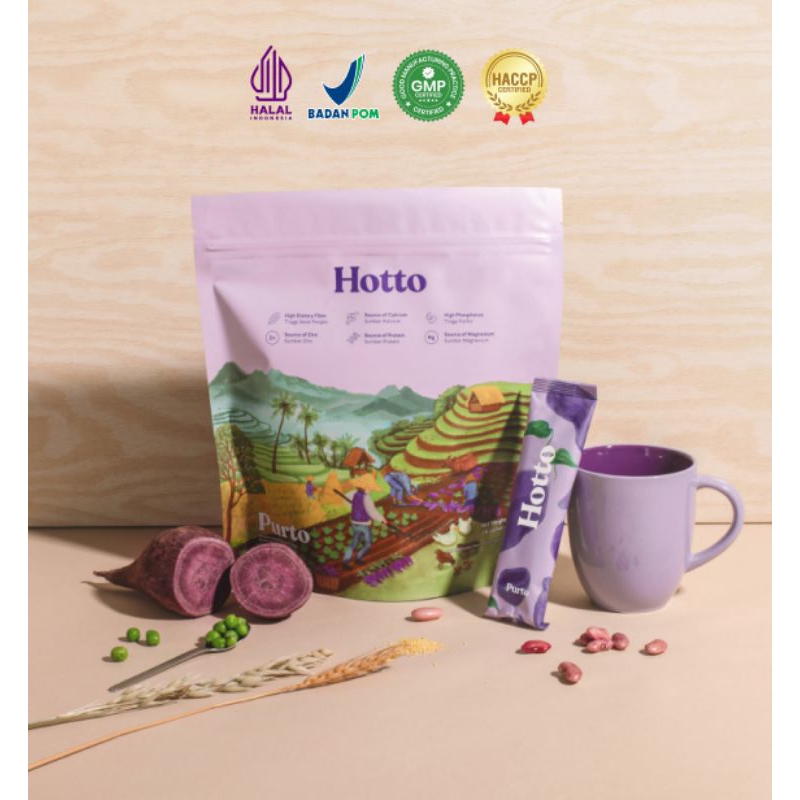 

HOTTO PURTO multigrain with purple potato 1 pouch 16 sachet