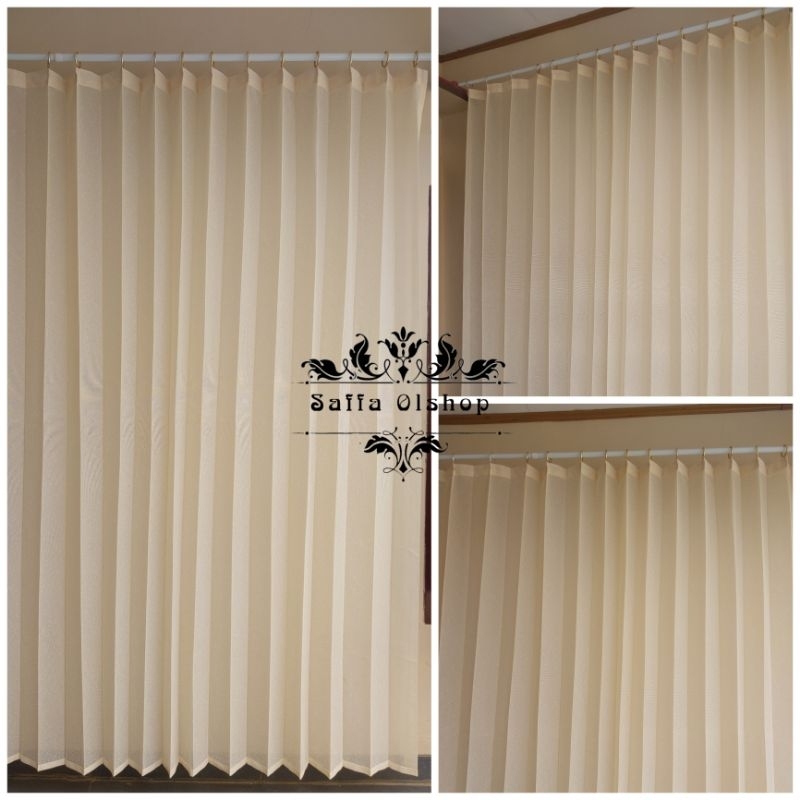 Vitrase Gorden Polos Vitrase Gorden Siang Vitrase Transparan Motif Salju Warna Putih Dan Warna Cream