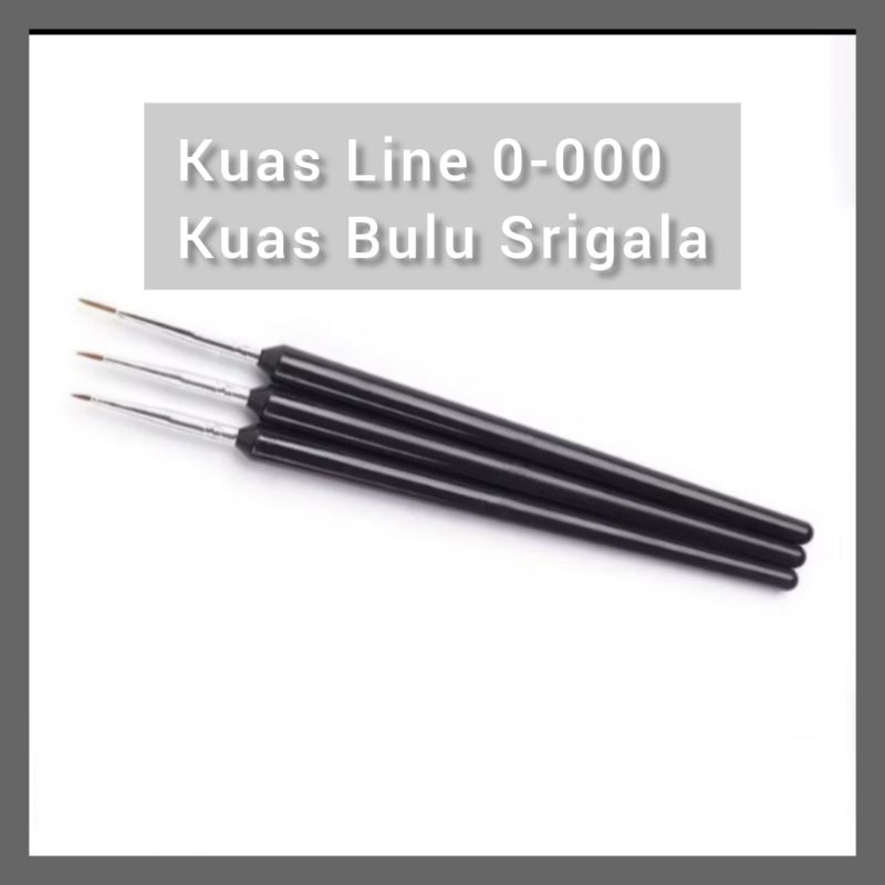 

Kuas Bulu Srigala Kuas Line Art 0-000, Set Kuas Line art isi 3pcc