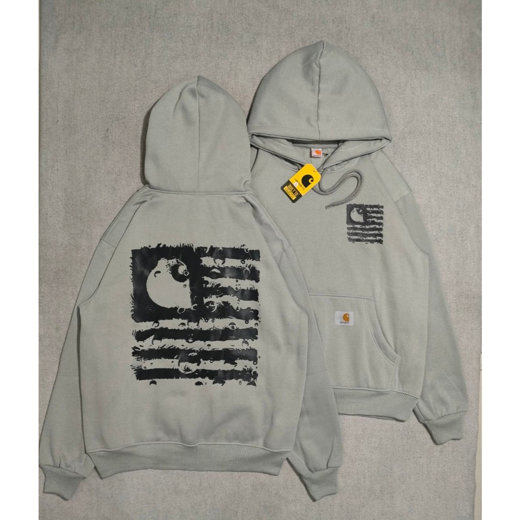 hoodie Carhart sablon hoodie Premium sablon depan Belakang Hoodie Kupluk Pria/wanita Cod
