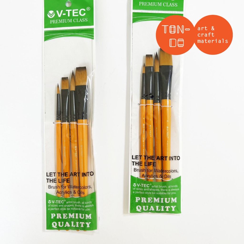 

V-TEC KUAS ARTIS BRUSHES PREMIUM SET ISI 4 PCS : TYPE : VT 0014.S/4