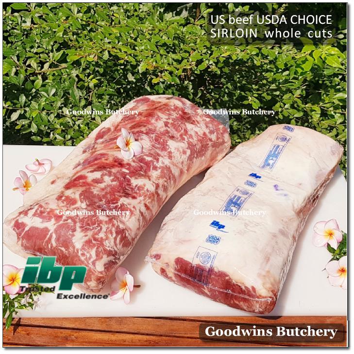 

US beef SIRLOIN CHOICE frozen whole cuts USDA Swift IBP BlueRibbon Nebraska daging sapi has luar Striploin New York strip