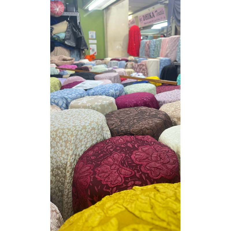 bahan kain jaguar emboss