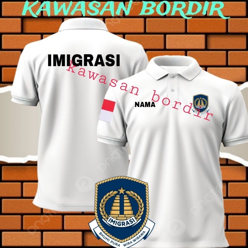 polo shirt imigrasi kaos imigrasi seragam imigrasi baju imigrasi full bordir..