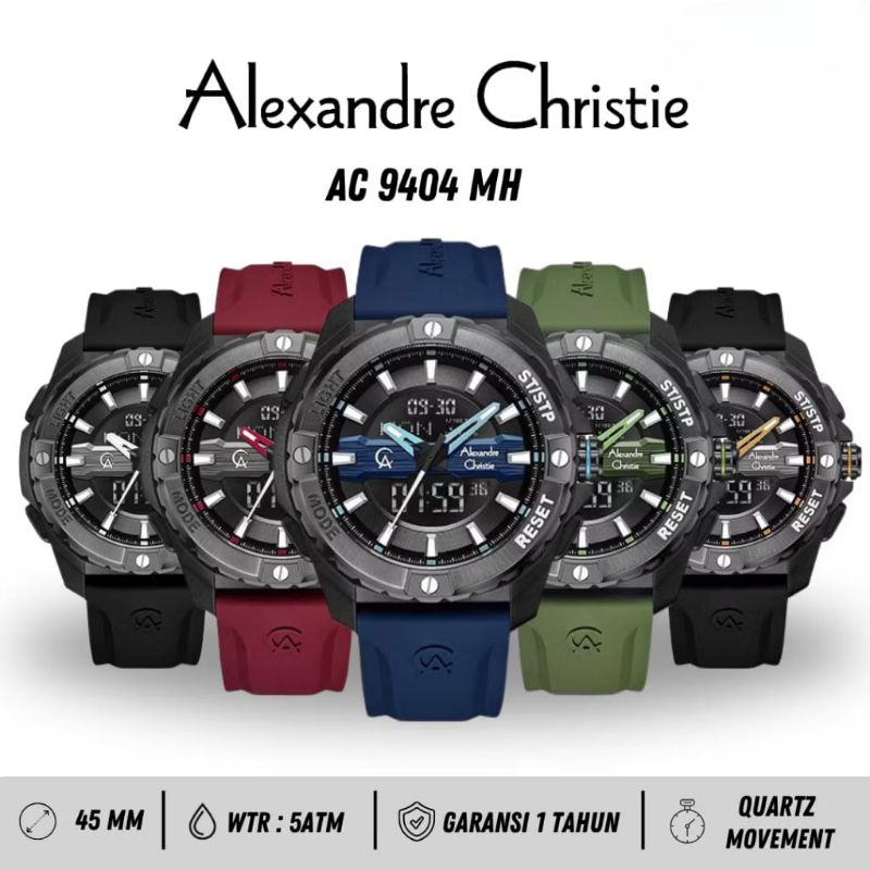 Jam Tangan Pria Alexandre Christie AC9374 AC 9374 / AC 9404 Analog Digital Original Garansi Resmi