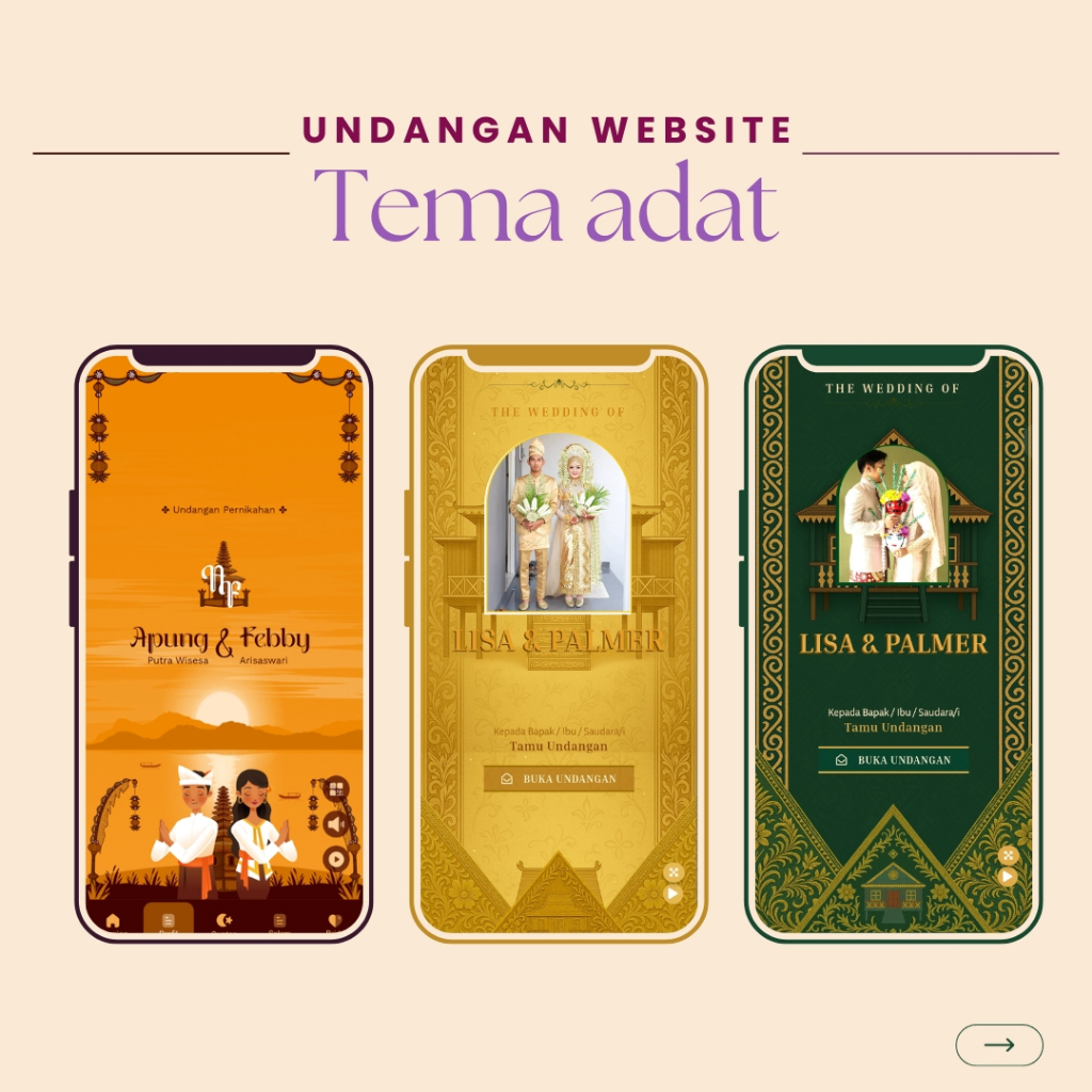 Undangan Digital Website Pernikahan Tema Adat