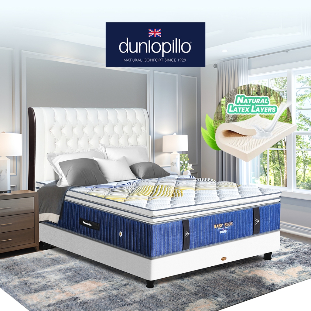 SPRINGBED DUNLOPILLO - BABY BLUE