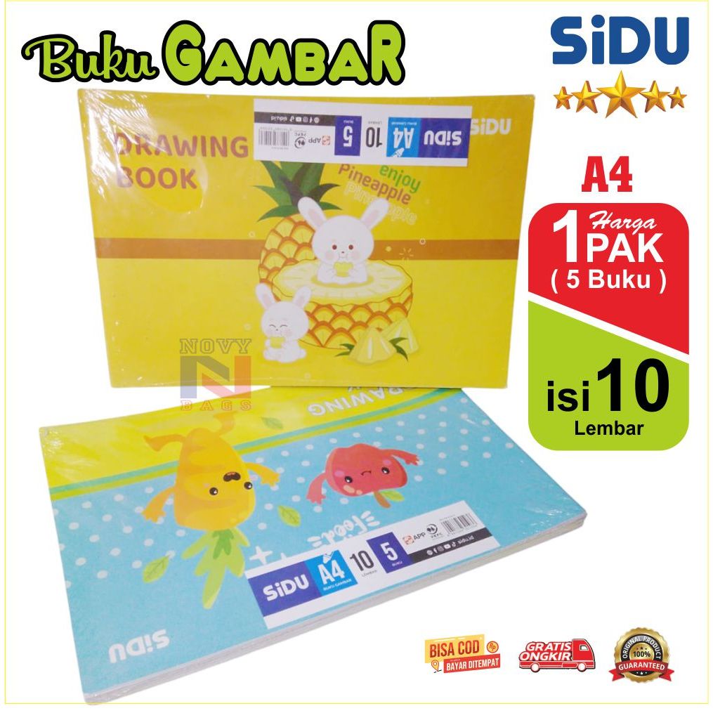 

BUKU GAMBAR A4 ISI 10 LEMBAR / BUKU DRAWING BOOK HARGA UNTUK 1 PAK ( 5 BUKU ) merk sidu
