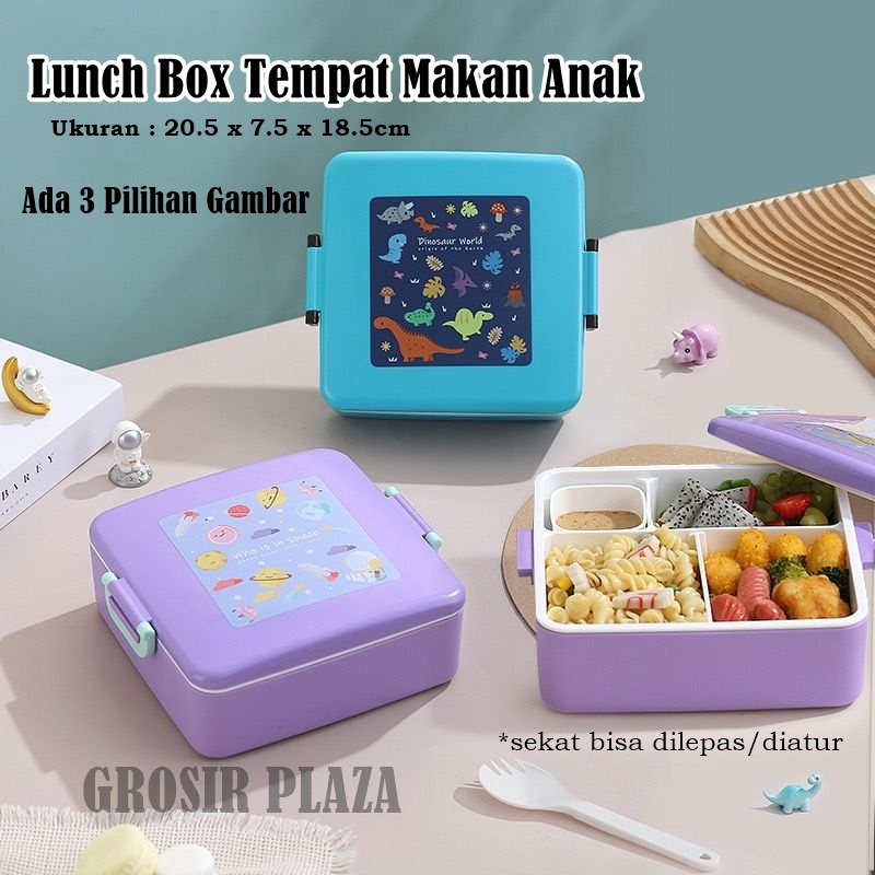 Lunch Box Kotak Bekal Makan Kotak Makan Sekat Tempat Makan Anti Tumpah BPA FREE