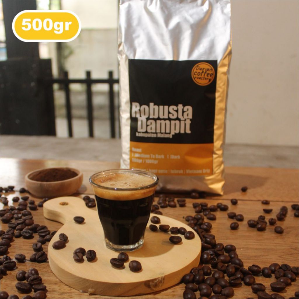 

Robusta Dampit - Roast Bean / Bubuk / biji kopi Kualitas Super - 500gr