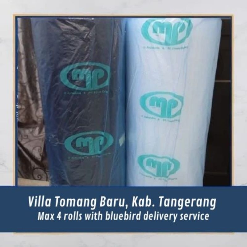 

Bubble Wrap Merek MP (Mulia Pack) Ukuran 125CM X 50M Berat 3,3KG 100% Ori Premium Warna Hitam Dan Putih Tebal Murah