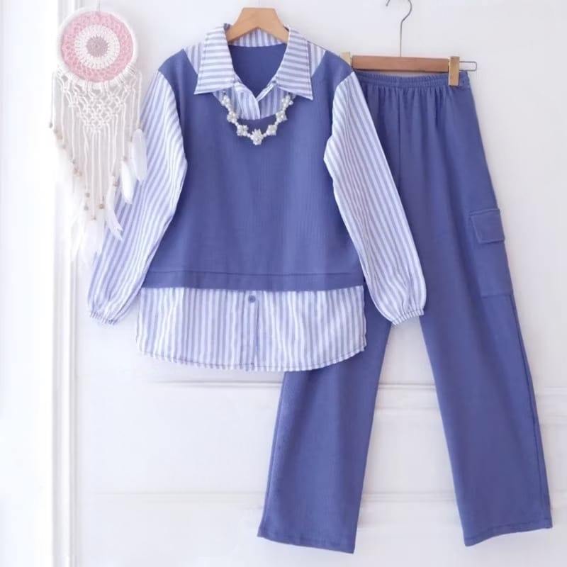 Muslim Bisa Cod Stelan Baju Kurung Anak Idul Fitri One Set Muslim Tunik Setelan Tanggung Bsju Ghamis