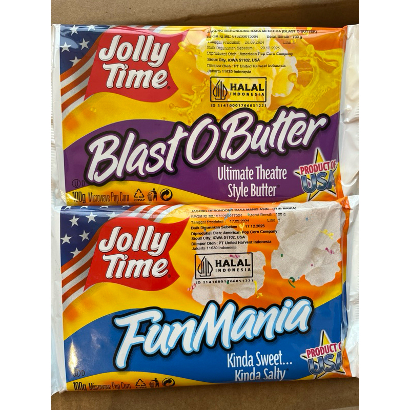 

Jolly Time Pop Corn/ Jagung Berondong 100gr