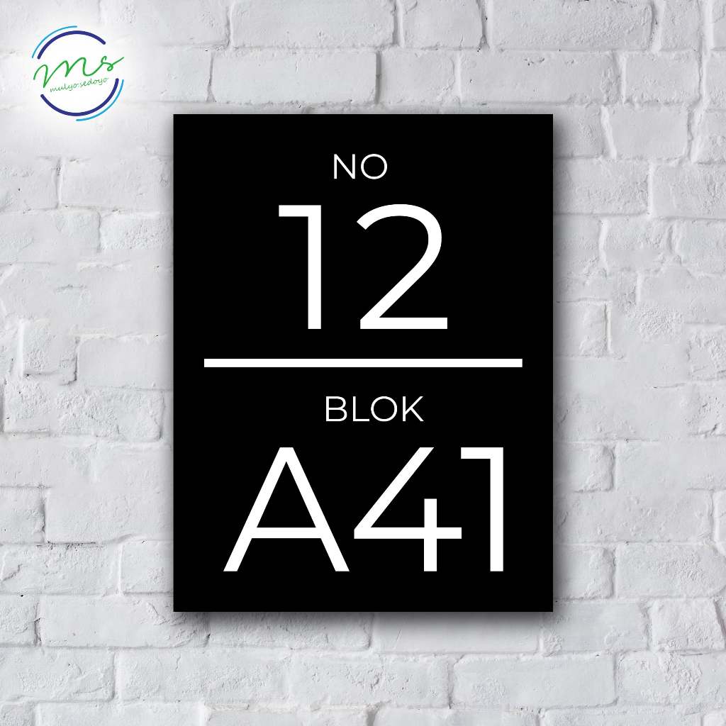 Hiasan Dinding Nomor Rumah (15X20) MOTIVASI PAJANGAN POSTER - Bisa Custom Desain
