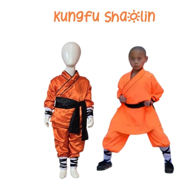Kostum  Shaolin Size Anak Dan Dewasa Kostum Olahraga Kungfu Shaolin