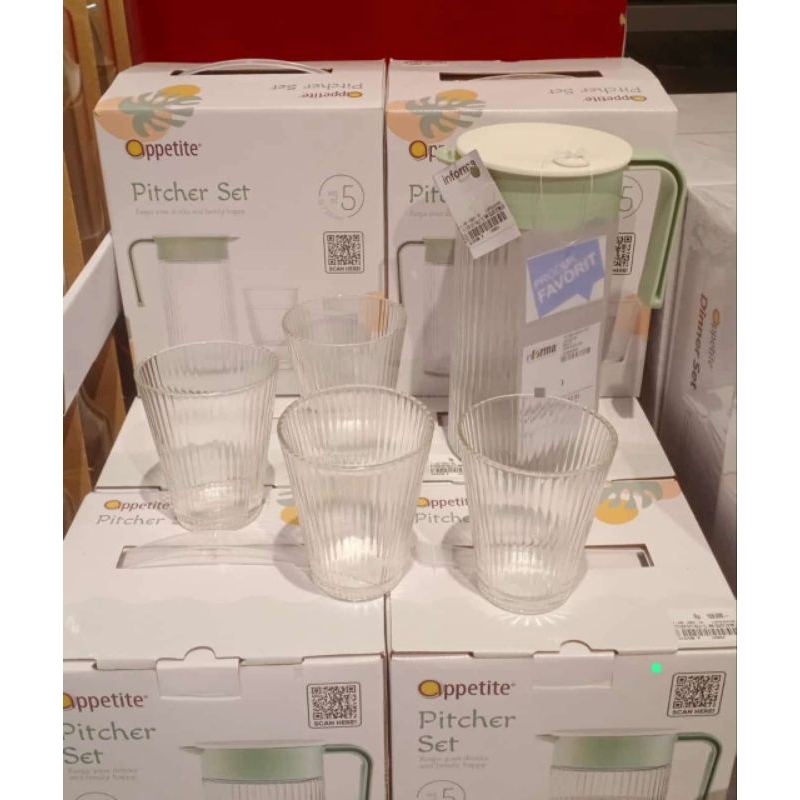 [Instan Only] Informa Set Pitcher / Teko di lengkapi 4 gelas