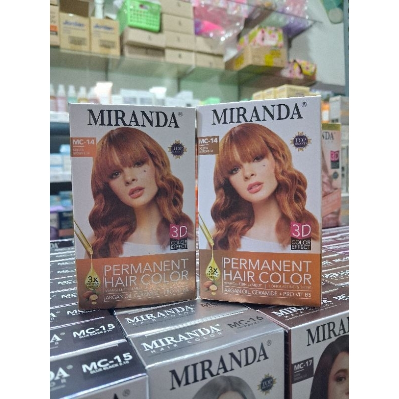 2pcs pewarna rambut miranda mc 14 warna golden brown