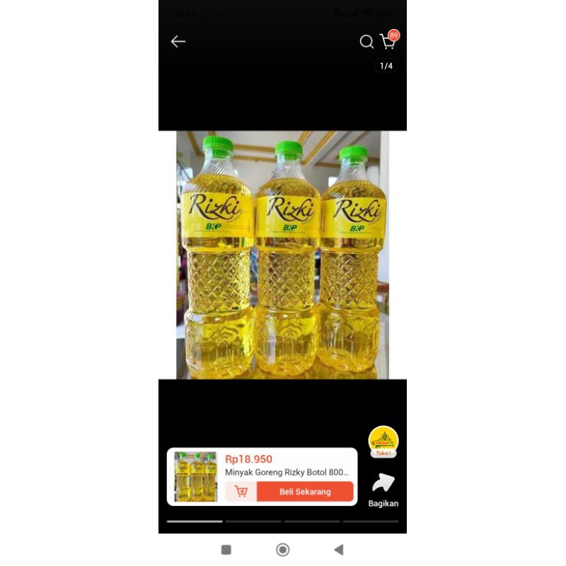 

Minyak Goreng Rizky Botol 800 ml I minyak goreng murah
