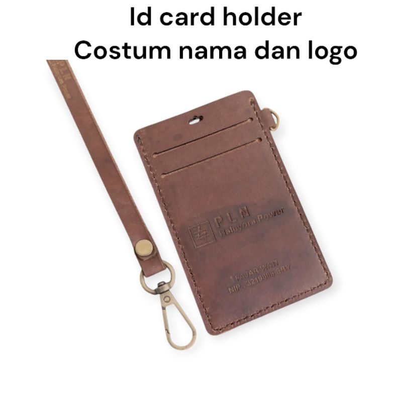 

id crad holder kulit asli namtag kulit crazy horse CH browen