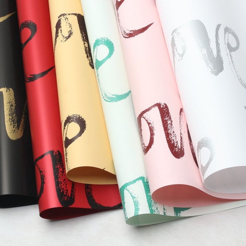

5 LEMBAR KERTAS BUNGA PAPER BUKET MOTIF TULISAN LOVE CELLO PHANE