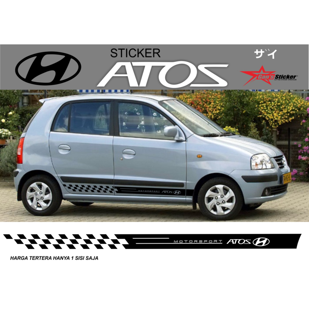 Cutting Sticker Pintu Mobil Hyundai Atoz | Aksesoris Eksterior Mobil Stylish Elegan & Berkelas