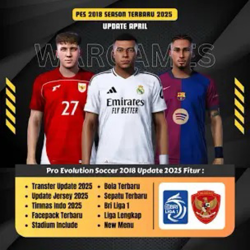 PES 2018 PATCH UPDATE SEASON 2025 - GAME PC/LAPTOP