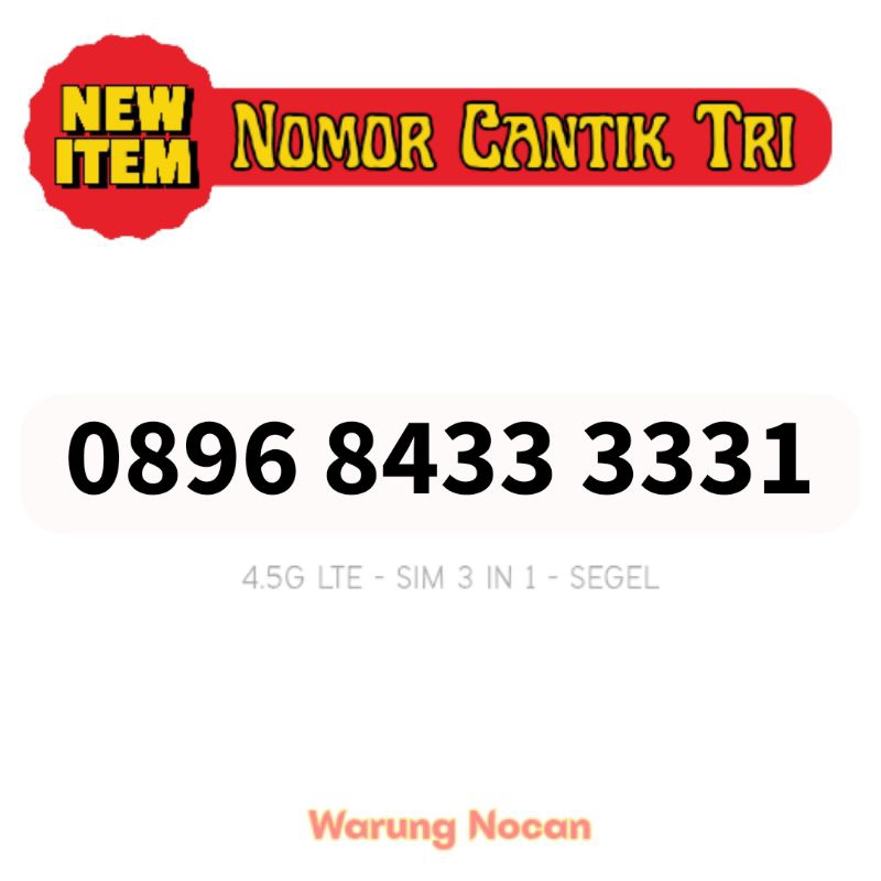 Perdana nomor cantik tri three 11 digit 333331